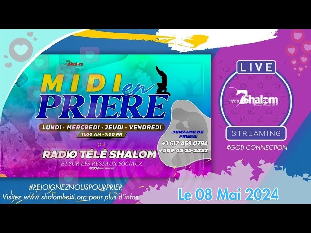 Midi En Prière | Mercredi 08 Mai 2024 | RADIO TELE SHALOM Live #GODCONNECTION