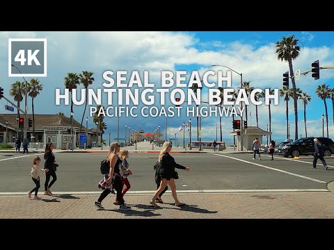 [4K] Driving Seal Beach to Huntington Beach, Pacific Coast Highway, Orange County, California, 4K