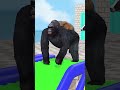 Long Slide Game with Cow Elephant Gorilla Hippopotamus Tiger 3d Animal Game Funny 3d Animals