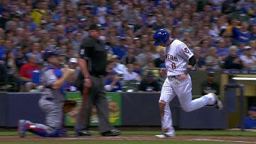 CHC@MIL: Davis ties game with single up the middle