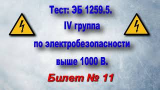 БИЛЕТЫ по Электробезопасности IV группа выше 1000 В. Билет 11.