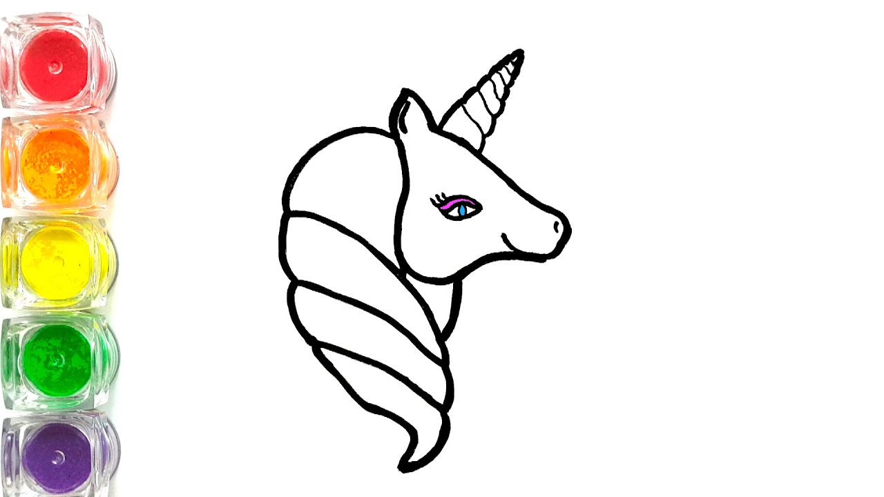 glitter rainbow unicorn coloring and drawing for kids toddlers diana