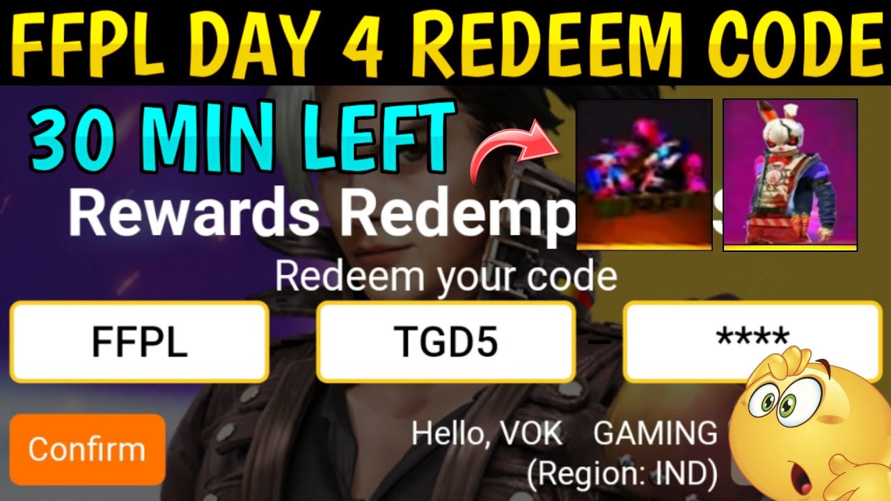 FFPL DAY 4 REDEEM CODE | FFPL DREAM TEAM REDEEM CODE | FREE FIRE NEW REDE CODE | VOK Gaming