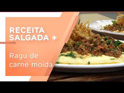 Ragu de carne moída com purê de batatas e cebola frita por Danilo Galhardo