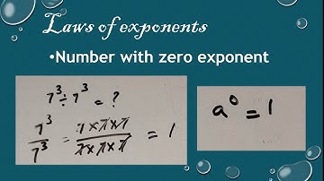 Number with zero exponent, why does "a to the zero power"equal to 1, Exponent and powers class 7