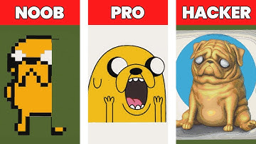 NOOB VS PRO VS HACKER Minecraft Pixel art 💥 Jake the Dog