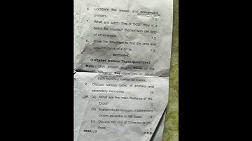 BCA 1st semester Computer Fundamental and Office Automation Question paper