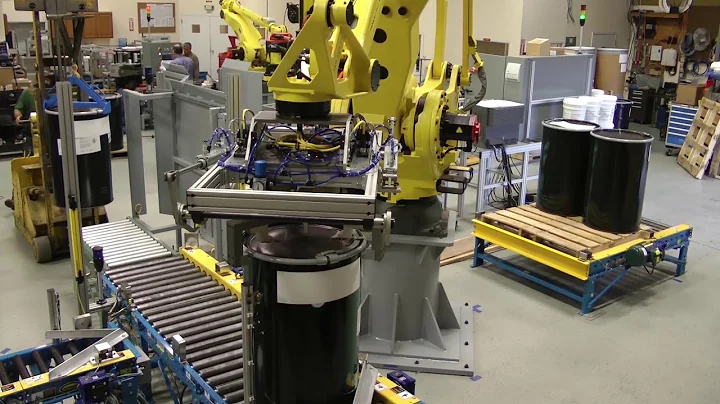 Palletizing 55-Gallon Drums with Robotic Palletizing System - RLS Enterprises