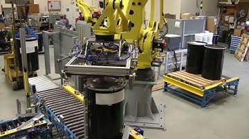 Palletizing 55-Gallon Drums with Robotic Palletizing System - RLS Enterprises