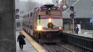 MBTA Commuter Rail trains at Framingham, MA