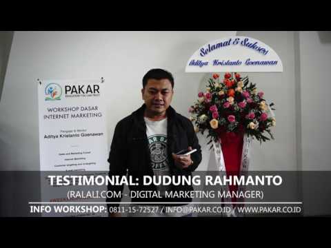 Testimonial Workshop PAKAR Internet Marketing (Dudung Rahmanto ... Testimonial Workshop PAKAR Internet Marketing (Dudung Rahmanto ...