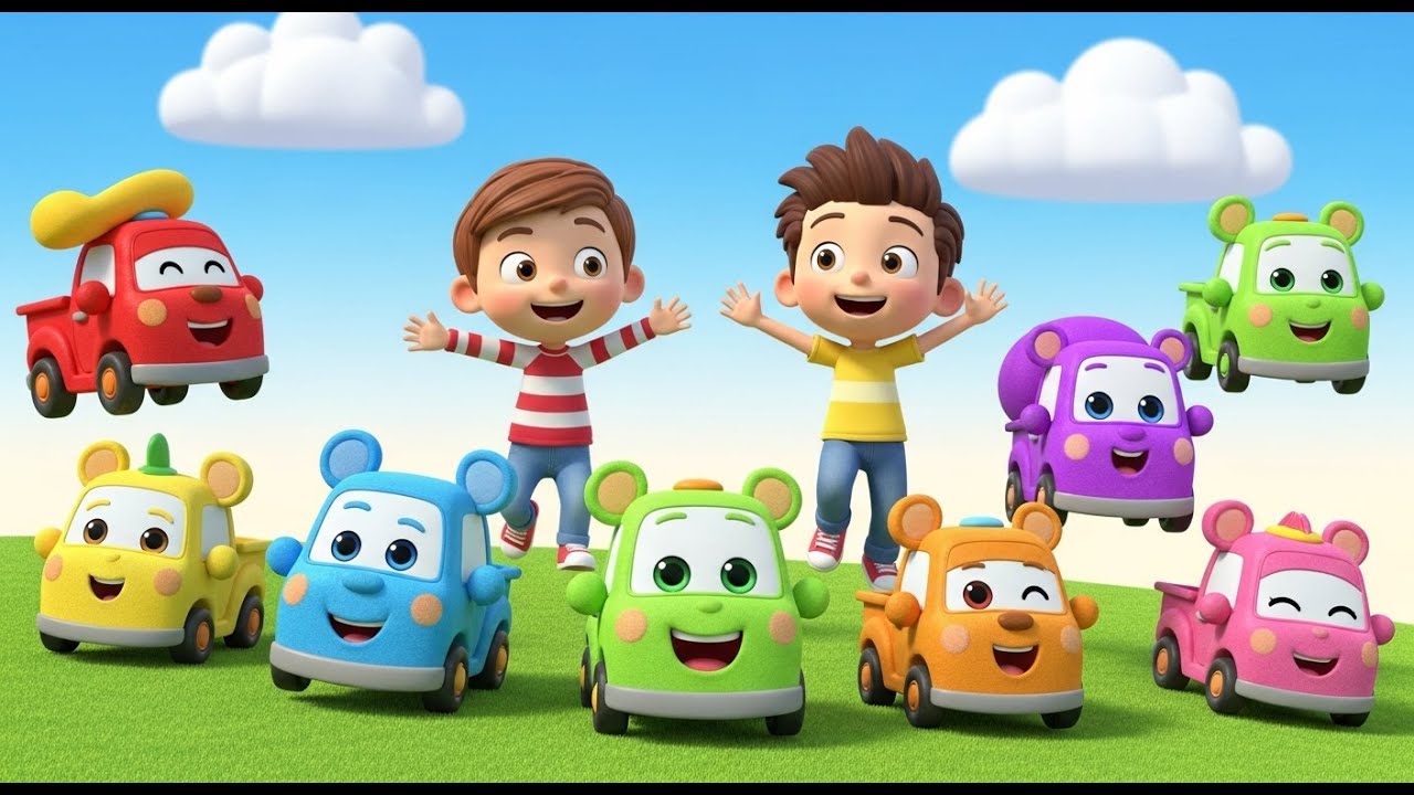 Seven Little Teddy Trucks Roll Roll Roll | Toy Truck Song & Counting for Kids