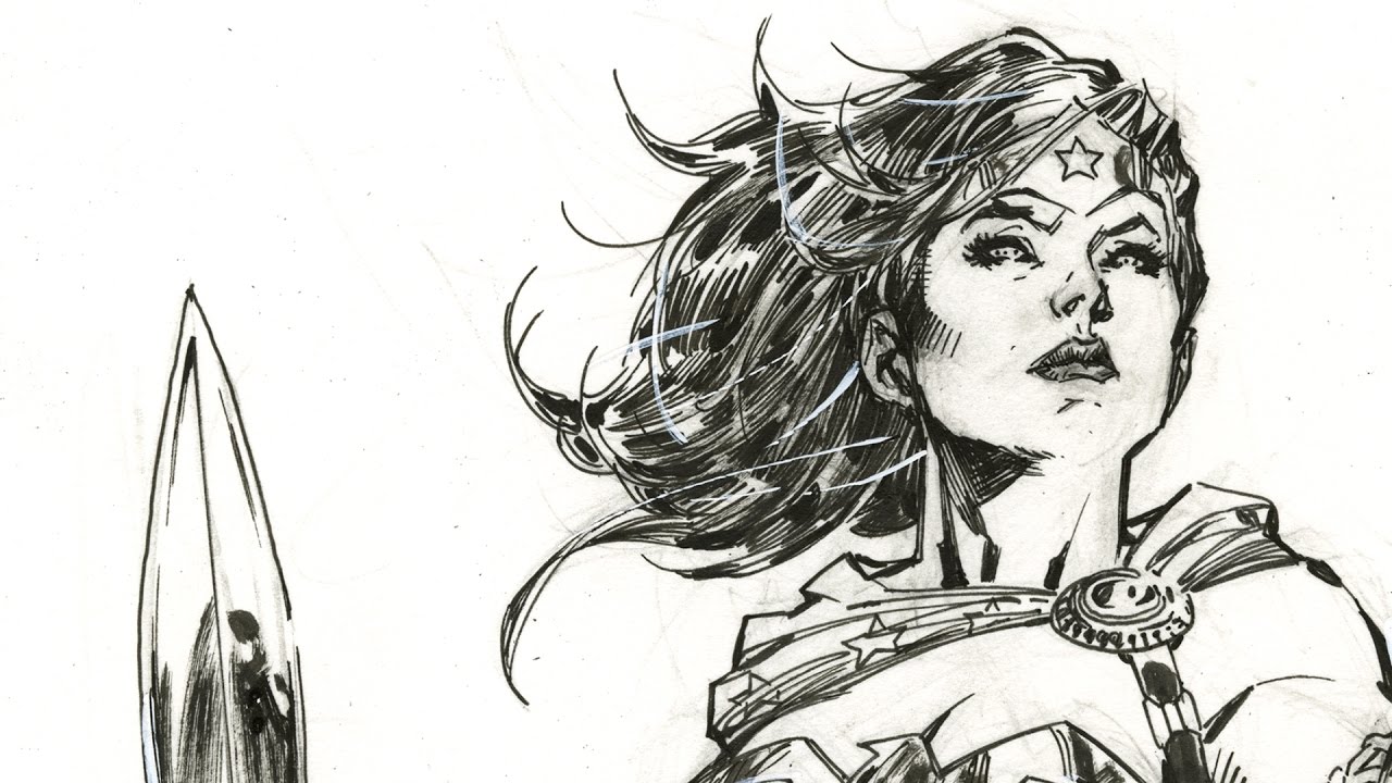 DC Comics' Wonder Woman - Jim Lee Drawing Timelapse - YouTube