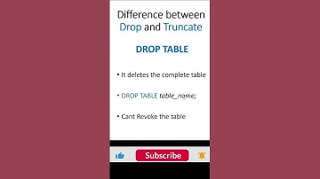 Drop table vs Truncate table in SQL || in Hindi