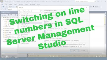Switching on Line Numbers in SQL Server Management Studio