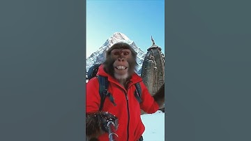 Hanu the Monkey at Kedarnath Temple 🐒☺️ #shorts #ytshorts #yt #ai #aimonkey #funny #hanuthemonkey