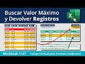 Buscar el Valor Máximo y Devolver Registros en una Tabla de Excel