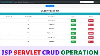 Student Management Project | JSP Servlet JDBC MySQL CRUD  Operation | JSP   Servlet   MysQl Database