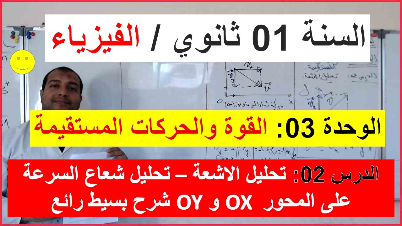 السنة 01 ثانوي الفيزياء الوحدة 03: القوة والحركات المستقيمة الدرس 2 تحليل الاشعة تحليل شعاع السرعة
