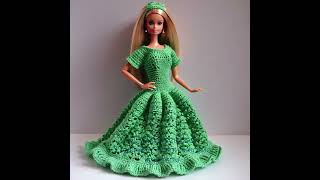 #crochetideas #barbie #dress #вязаниекрючком #häkeln #dressfordoll #handmade #crochet #kleid