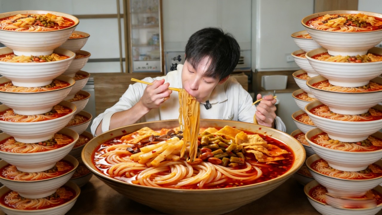 500元挑战吃自助螺蛳粉，狂炫量多味美的粉吃到爽，竟把全场老板服务员客人都吓昏！ #螺蛳粉 #自助餐 #妈呀太香了 #无辣不欢