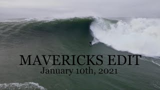 huge mavericks surfing - january 10th, 2021 - kai lenny, ian walsh, nathan florence, and more