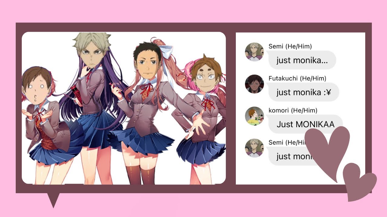 Daichi Kinning Monika for 13 mins || Just Monika - Random Encounters || Haikyu!! text chat