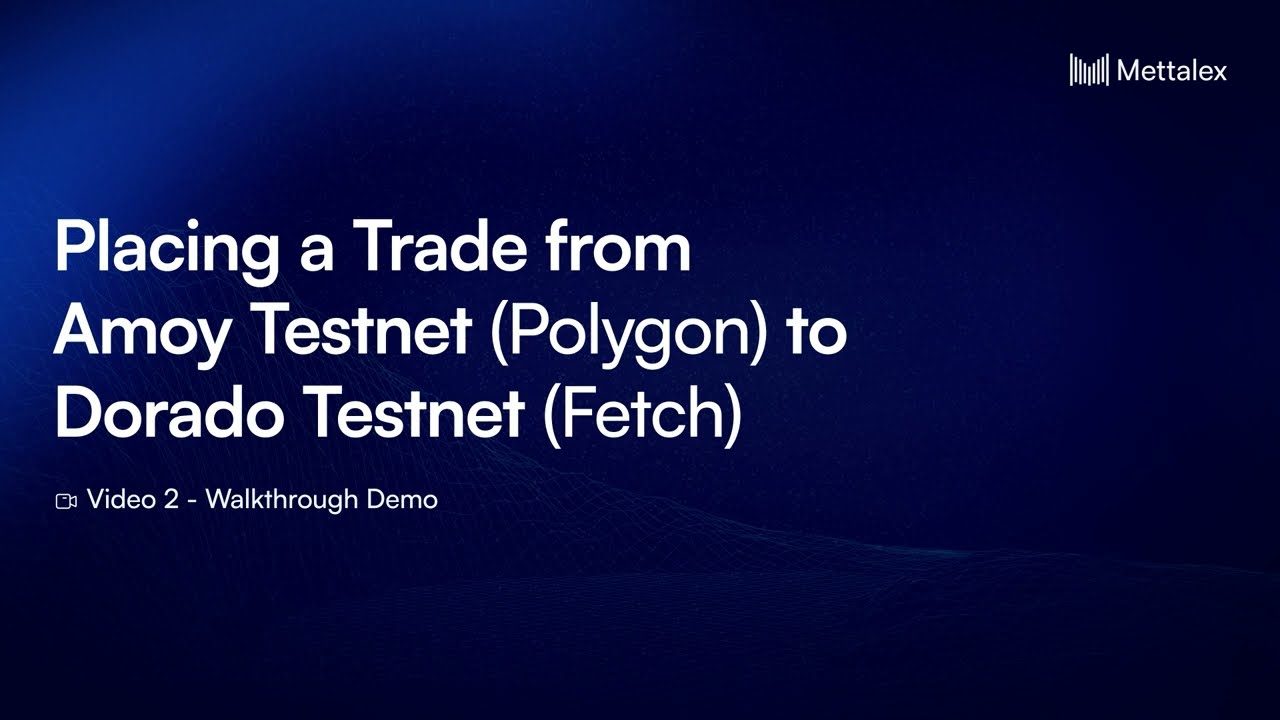 How to Place a Trade from Amoy Testnet (Polygon) to Dorado Testnet (Fetch) | Mettalex Public Beta