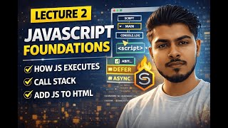 JavaScript Foundations | How JavaScript Works | Add JavaScript to HTML | Lecture 2