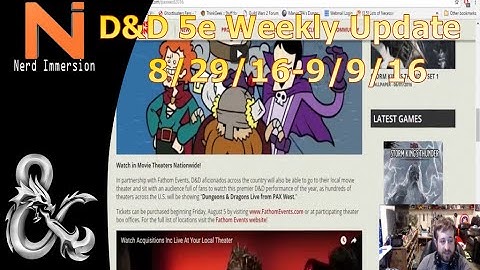 D&D Weekly Update-Survey Results & PAX West! (8/29/16-9/9/16) | Nerd Immersion