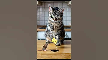 Shocking! 😱😱The cat sets a trap and waits in silence - kitchen #shorts #tabbycat