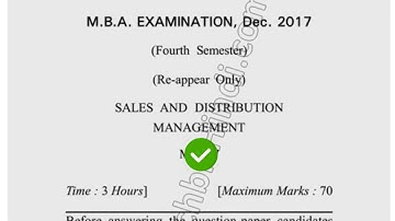 Dec 2017 Dcrust MBA 4th Sem Sales & Distribution Management Question Paper