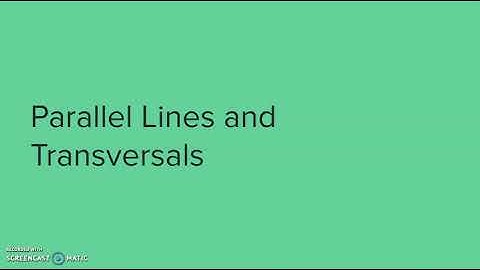 Unit 3 Parallel Lines and Transversals Notes Part 1