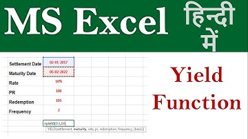 Yield Formula Excel | Yield function in Excel