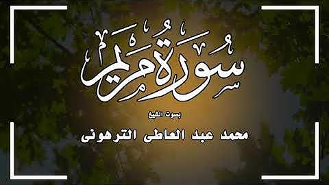 القارئ محمد عبدالعاطي الترهوني ماتيسر من سورة مريم من صلاة التروايح