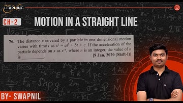 The distance x covered by a particle in one dimensional motion varies with time t as x2 = at2 + bt +