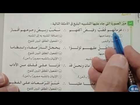 حل تدريبات التشبيه كتاب الامتحان الصف الاول الثانوى 2026 لغة عربية
