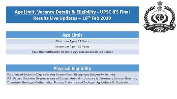 UPSC IFS Final Result live updates Feb 2019 - Indian forest Service