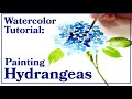 Watercolor Tutorial | How to paint hydrangea flowers - fun for all, but beginners, you got this too!