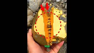 He Found GOLD Inside a Normal River Rock?! 🤯🪙 #shorts
