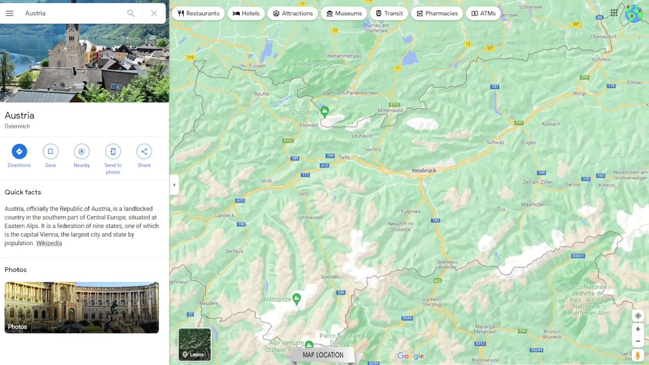 Where on the map - Austria