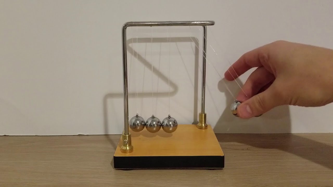 Newton’s Cradle, also called a Collision Ball Apparatus – Demonstrates  Energy, Momentum, and Conservation in Physical Science Classes