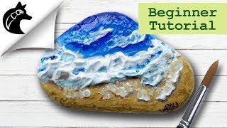 rock paint rocks painted tutorial beginners wave tutorials acrylic youtu gemerkt