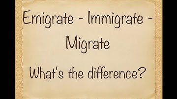 DO YOU KNOW THE DIFFERENCE? Emigrate-Immigrate-Migrate!