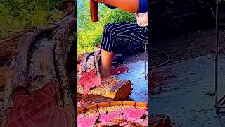 unique way to slice red bajakah wood #shorts