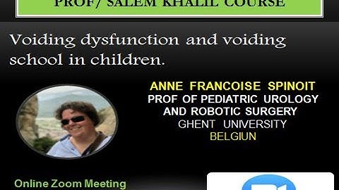 Voiding dysfunction and Voiding school in children, by professor Anne Francoise Spinoit