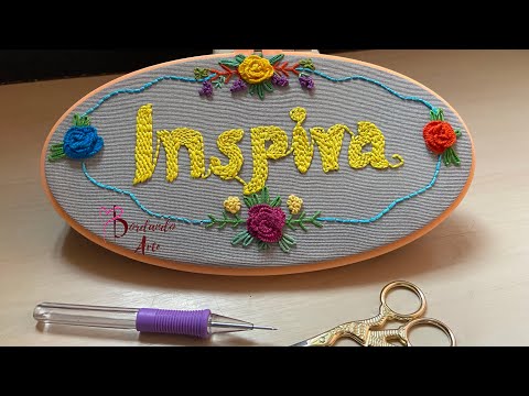 Como bordar letras con aguja mágica | Embroidery lettering Punch needle