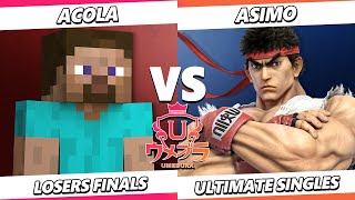 Umebura SP 12 LOSERS FINALS - Acola (Steve) Vs. Asimo (Ryu) Smash Ultimate - SSBU