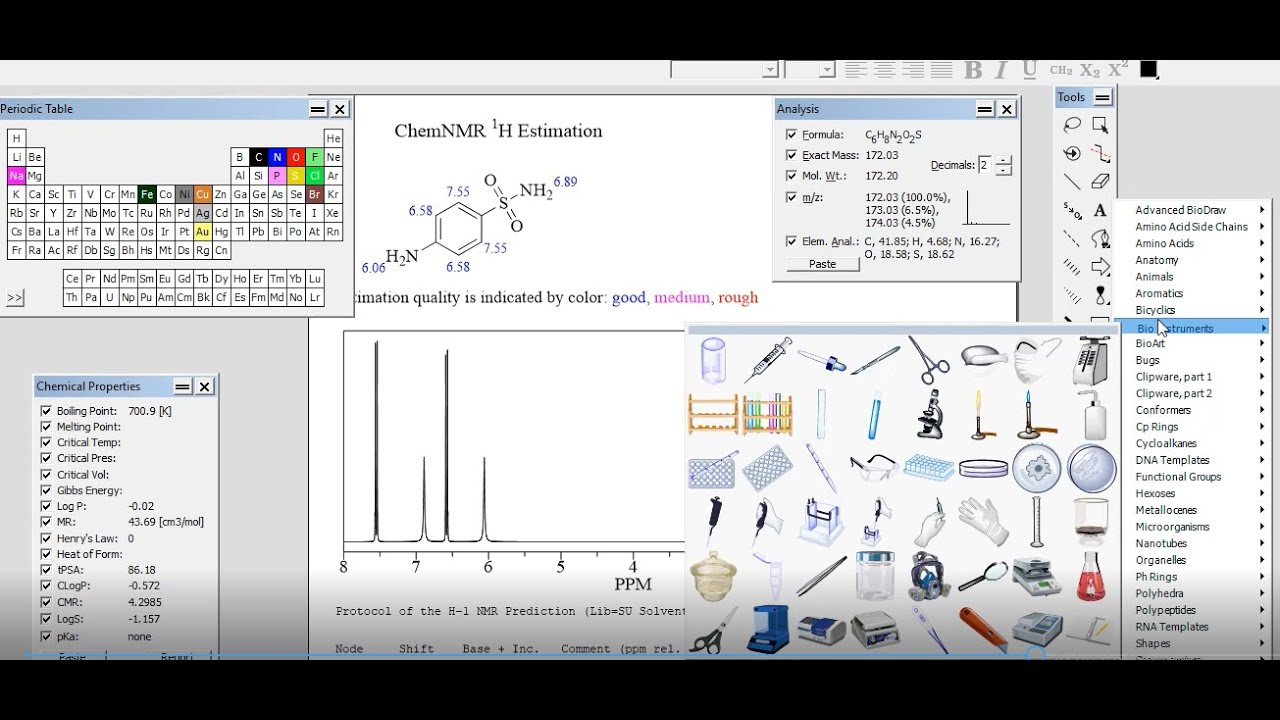 make spectrum structure assignment chemdraw