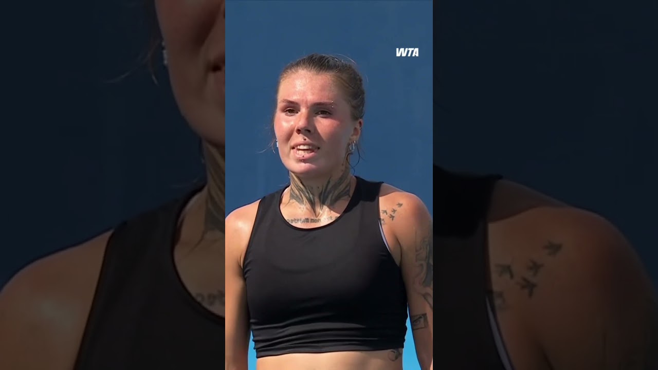 Authority on Court 👊Oleksandra Oliynykova defeats Kalieva 6-4, 6-1.#WTA #CincyTennis